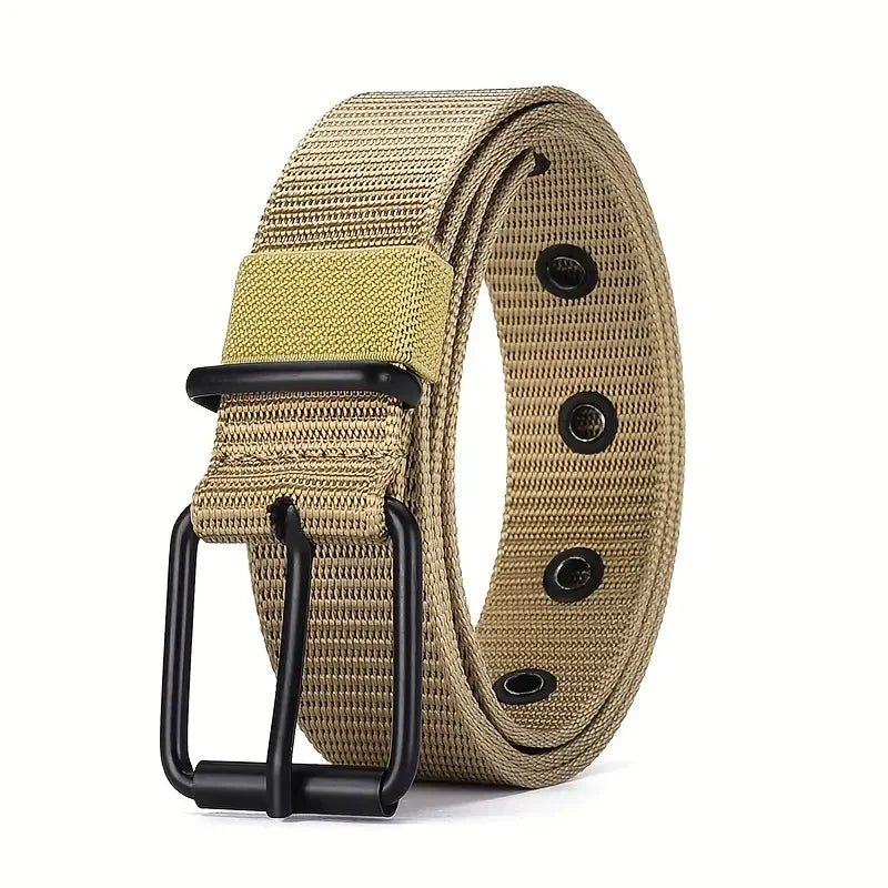 1 Stück Herren-Gürtel aus strapazierfähigem Nylon-Canvas – robuster taktischer Arbeitsgürtel mit stilvoller Steckschließe für den Alltag