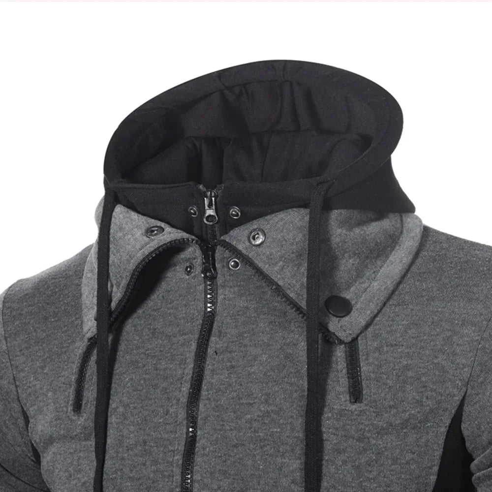 Zip Up Men's Hoodies Autumn Winter Thicken Fleece Male Heavyweight Hooded Jacket Warm Coats Outdoor Jackets for Men