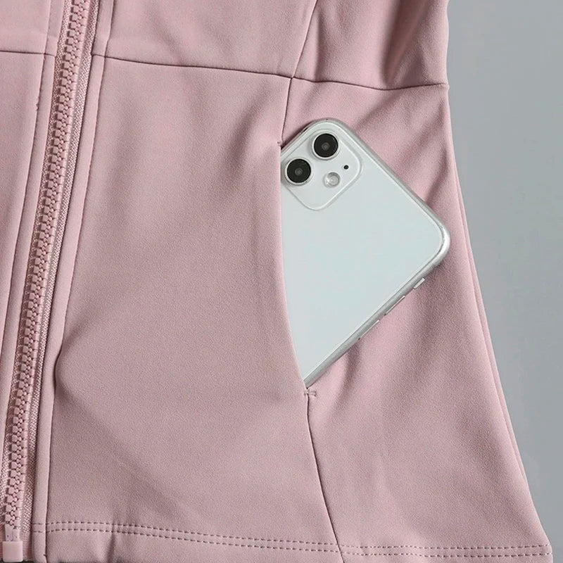 Giacca sportiva donna con zip e collo alto