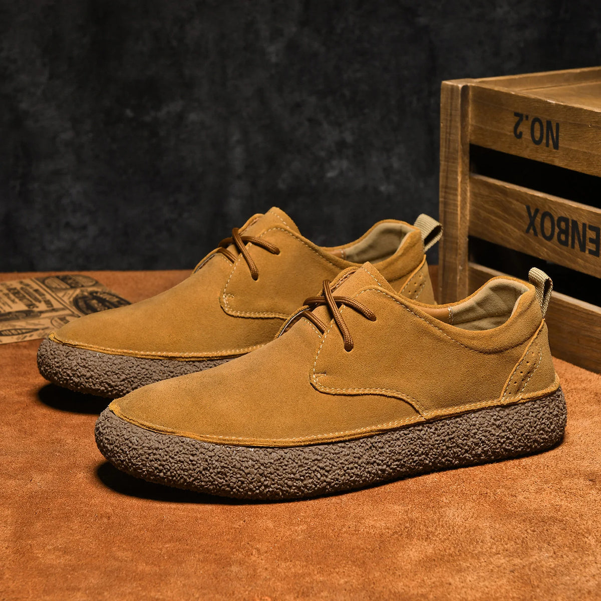 Mens Shoes New Autumn Frosted Leather Casual Shoes Lace-up Men Light Comfortable Driving Flats Sneakers Men Outdoor Oxfords Shoe