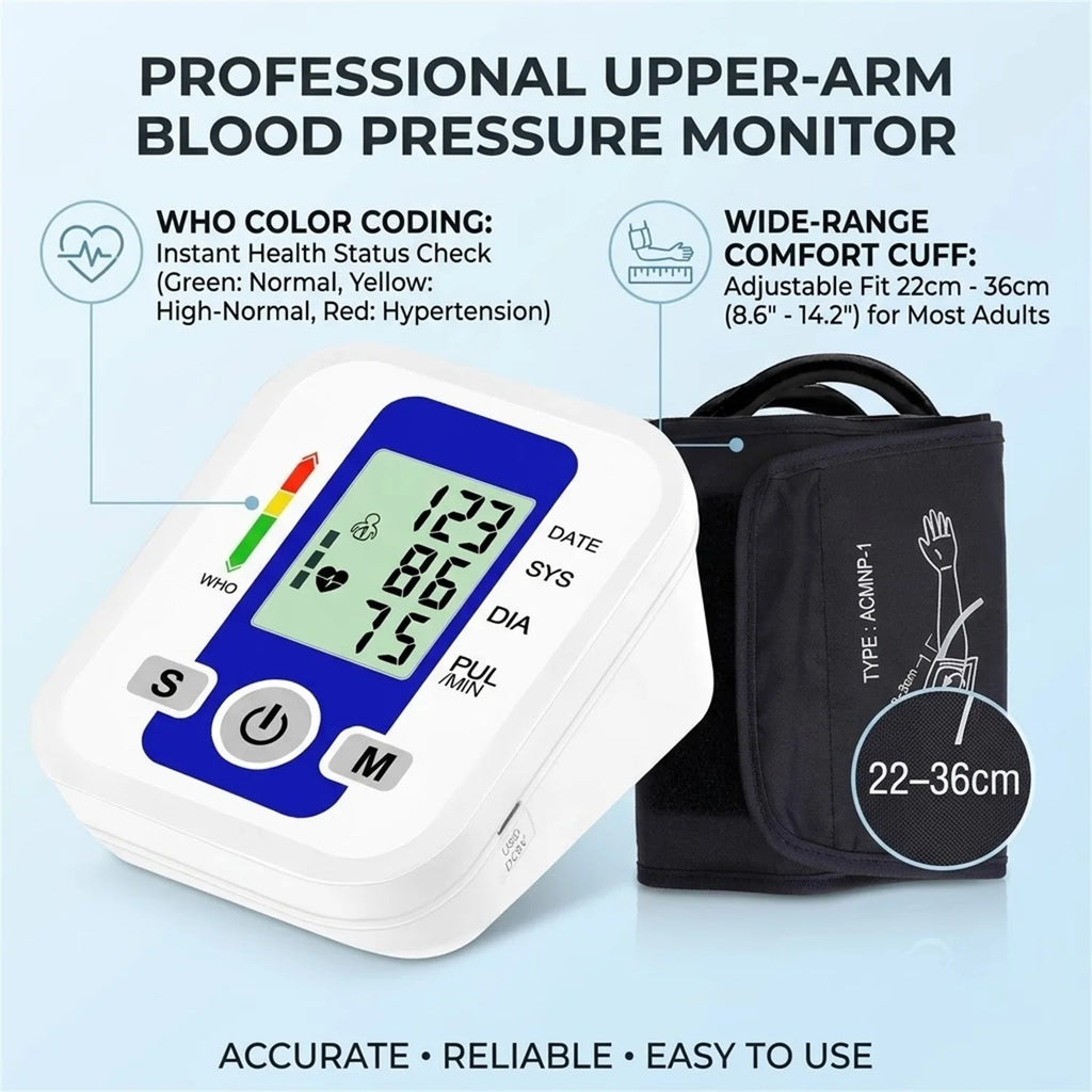 Blood Pressure Monitor Upper Arm Smart Automatic Sphygmomanometer Or Heart Rate Pulse Meter Oximeter Finger Clip Pulse Oximeter