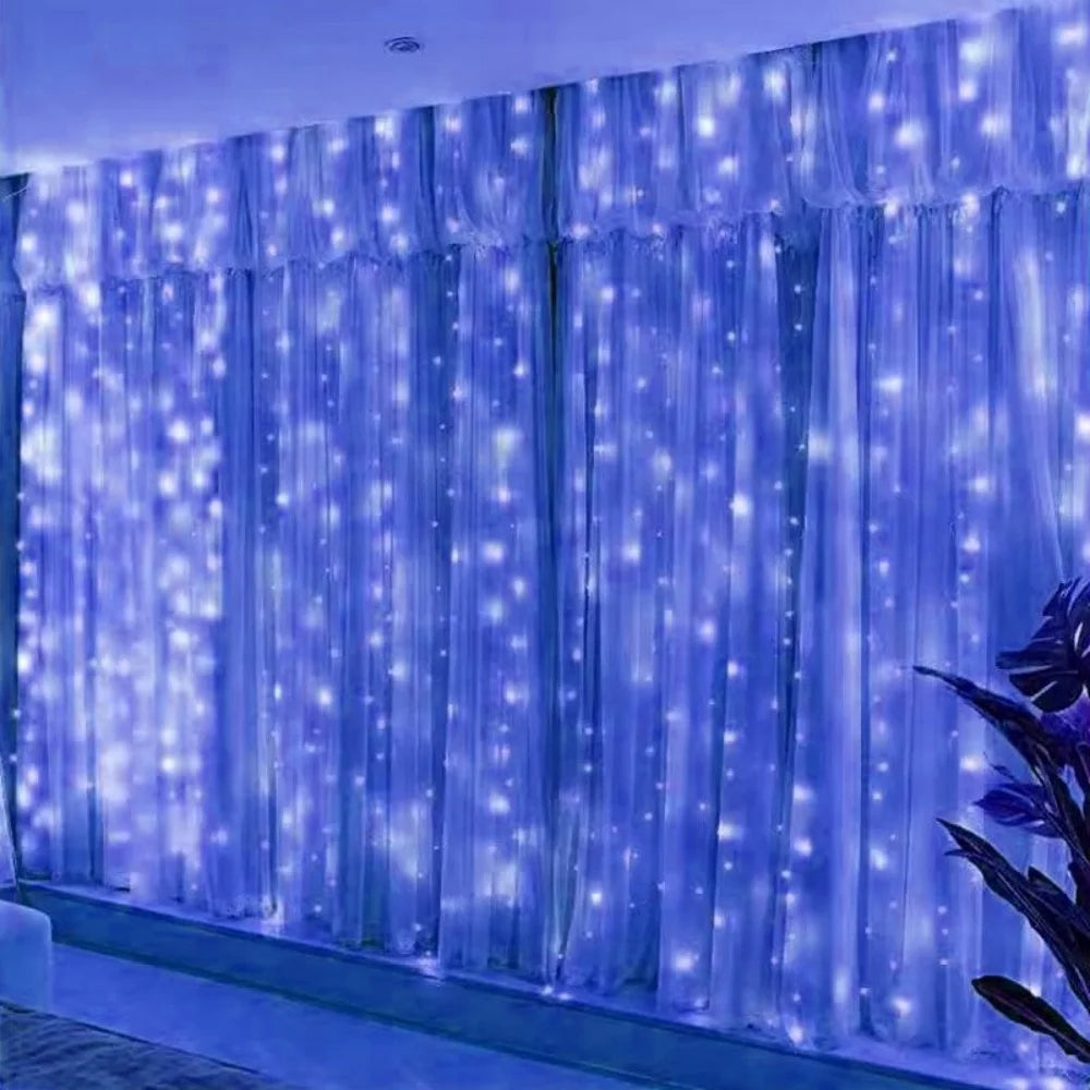 3/6m LED Curtain String Lights USB Festoon Remote Control Garland Fairy Lights Wedding Christmas Decoration for Home Bedroom