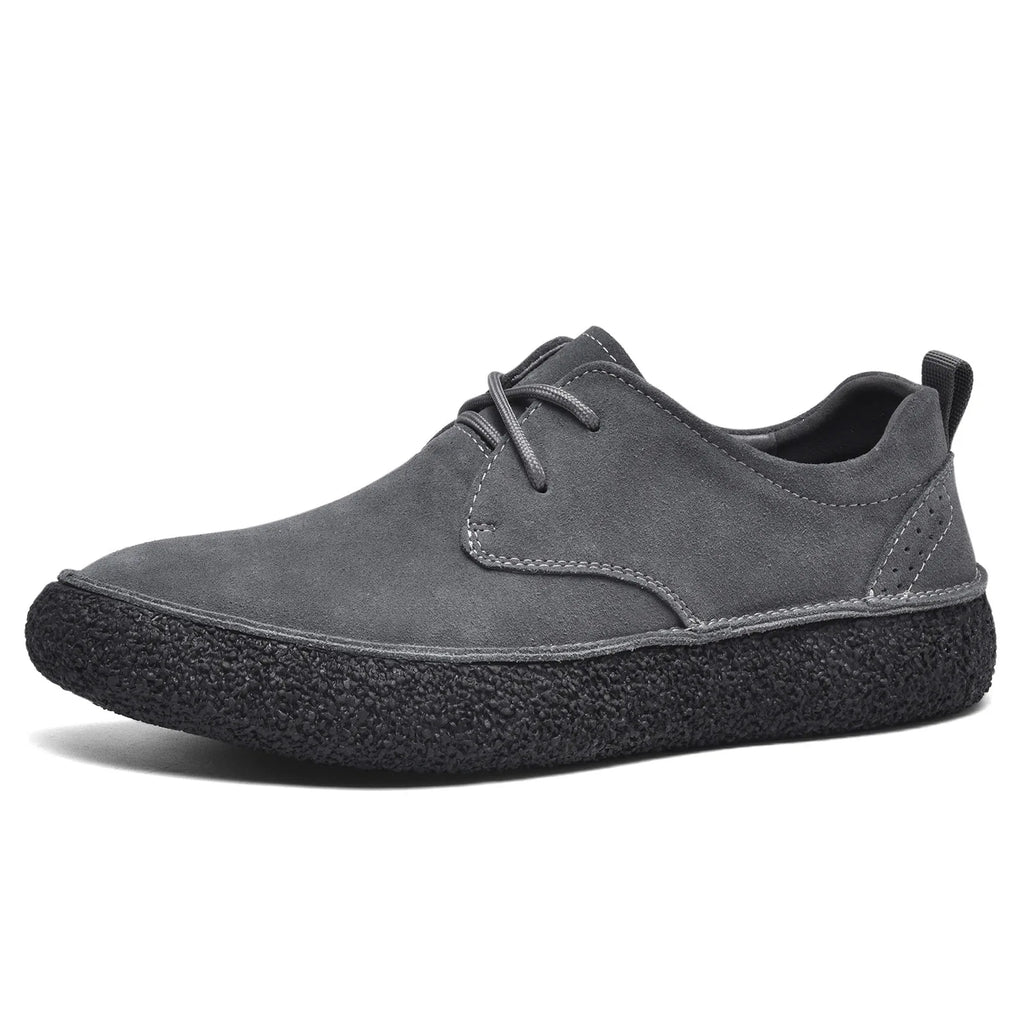 Mens Shoes New Autumn Frosted Leather Casual Shoes Lace-up Men Light Comfortable Driving Flats Sneakers Men Outdoor Oxfords Shoe