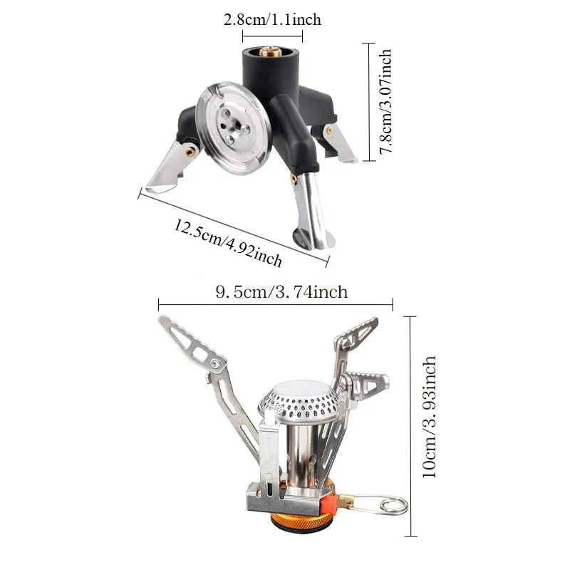 Camping Gas Stove Adapter Connector Portable Folding Tank Tripod Stand Stainless Steel Outdoor Hiking Backpacking Cooking Gear