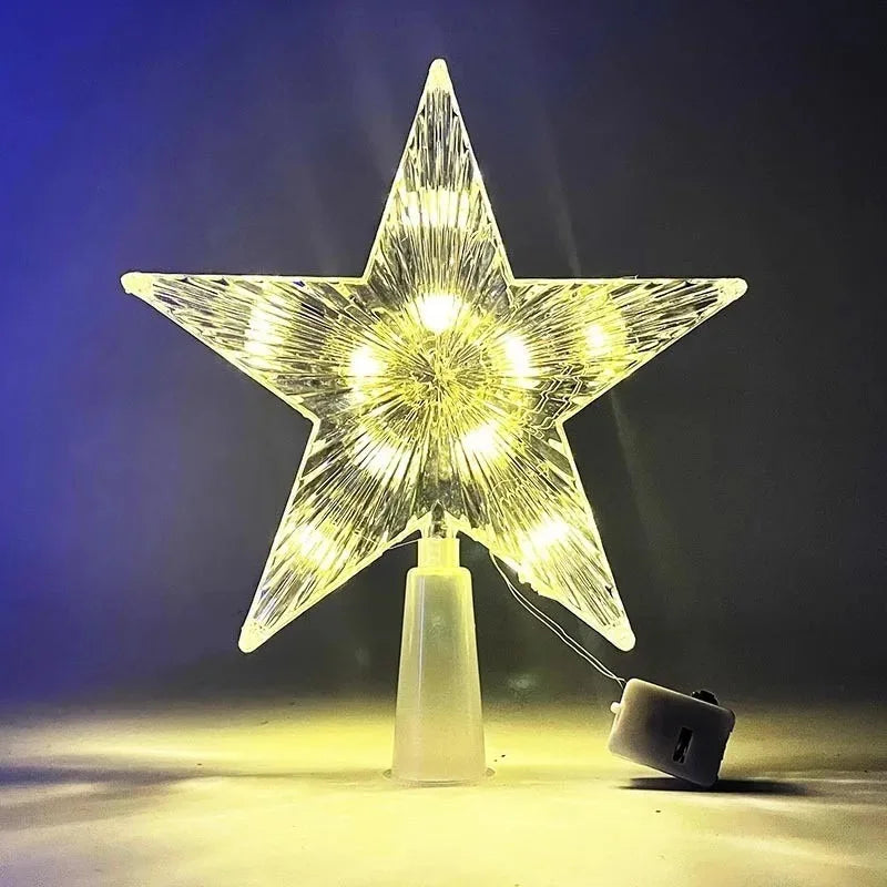 15cm Christmas Tree Decoration Stars Warm White Lights Home Room Decor LED Shining Lamp Xmas Festival TopStar Navidad 1.07in