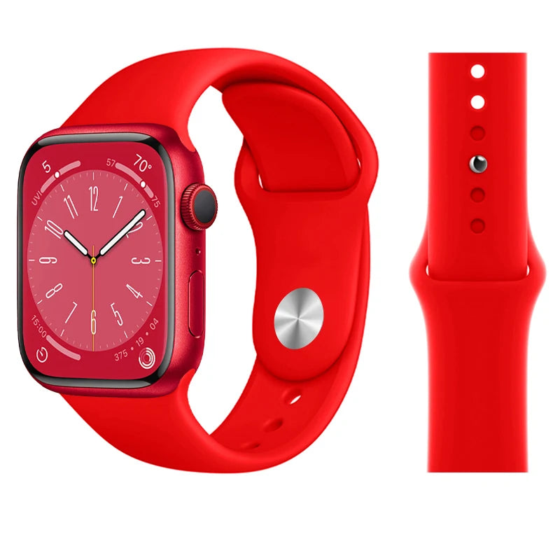 Silicone Strap For Apple Watch Band 45mm 46mm 44mm 41mm 40mm 42mm Sport Correa Bracelet iWatch Series 12 11 10 SE 9 8 Ultra 4 3