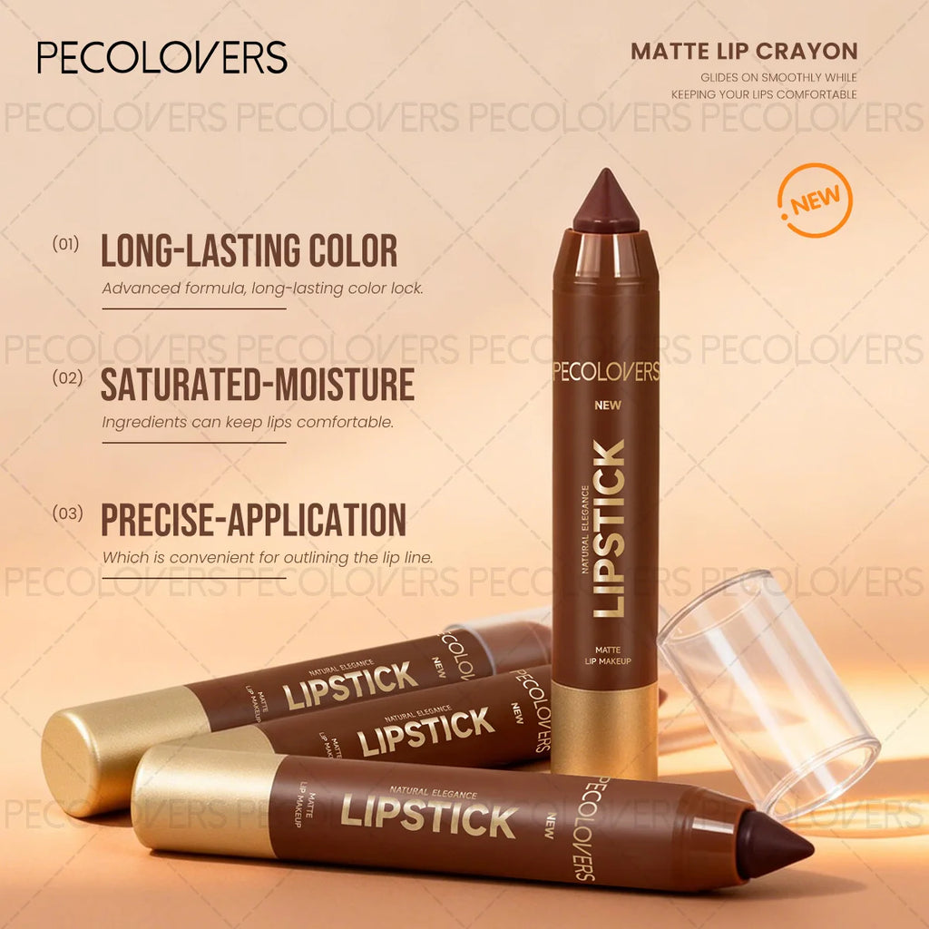 6-teiliges Set wasserfester matter Lippenkonturenstift – Lippenkonturenstift, der nicht am Becher haftet, langanhaltendes mattes Finish, für alle Hauttypen, Make-up-Kunst, matter Lippenstift