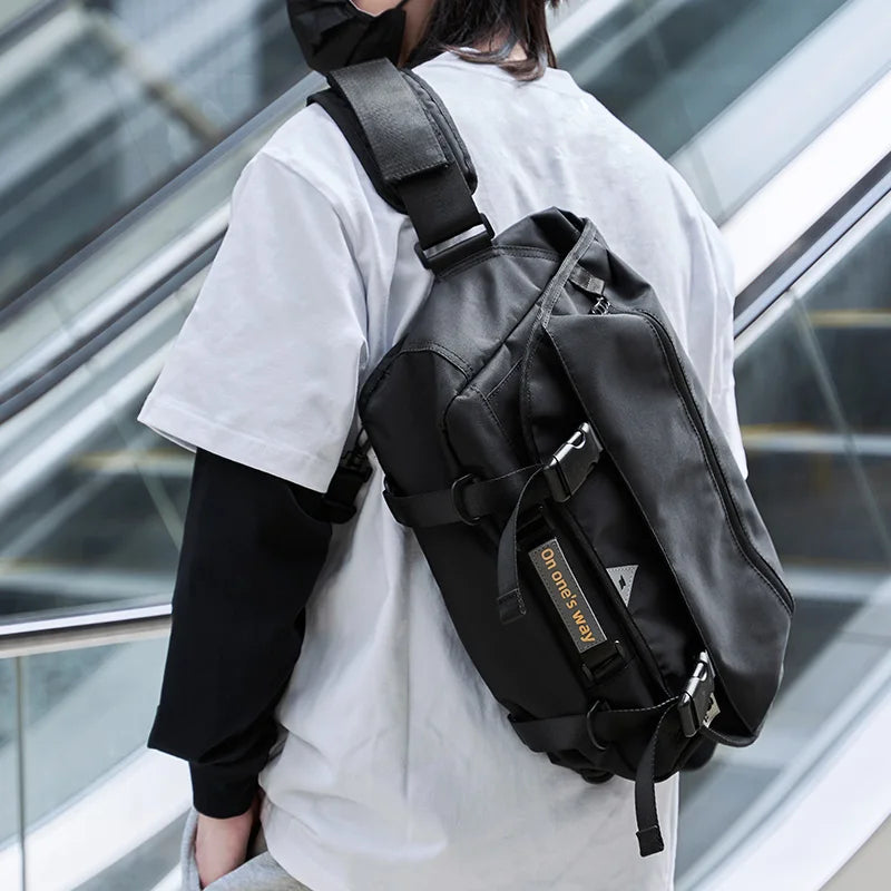 MOYYI Men Crossbody Bag Casual Trendy Waterproof Large Capacity Lightweight Bags For Teenage Daily Life Shoulder Messenger Bag