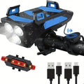 USB-Rechargeable Bicycle Light with Phone Holder