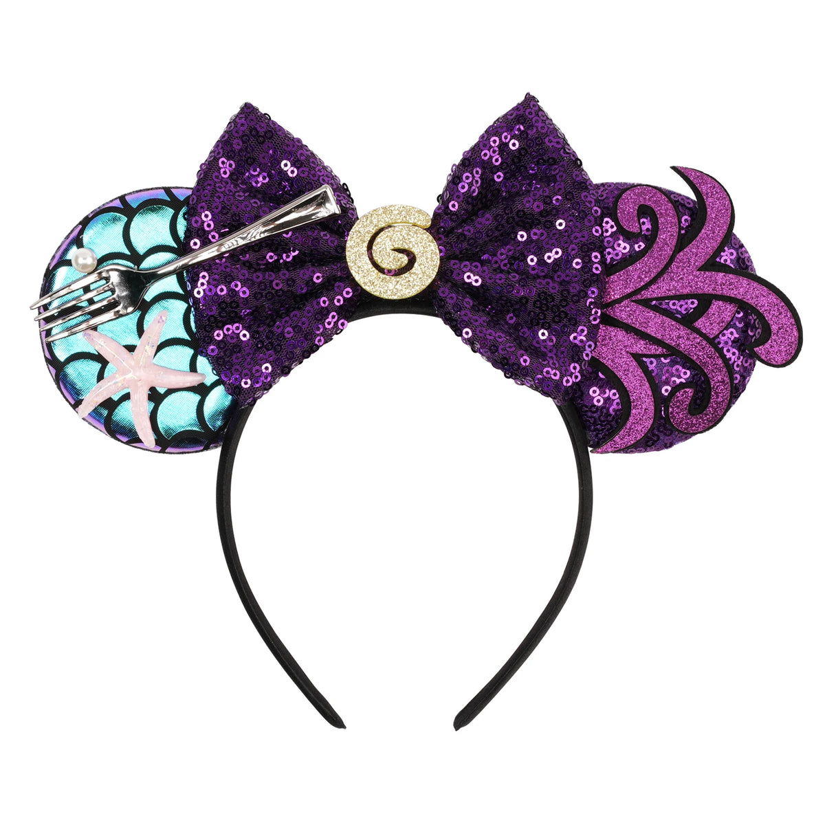 2026 New Style Sequin Ear Headband Sequin Bows Girl Adult Kids Halloween Party Cosplay Hair Accessories Princess Hairband
