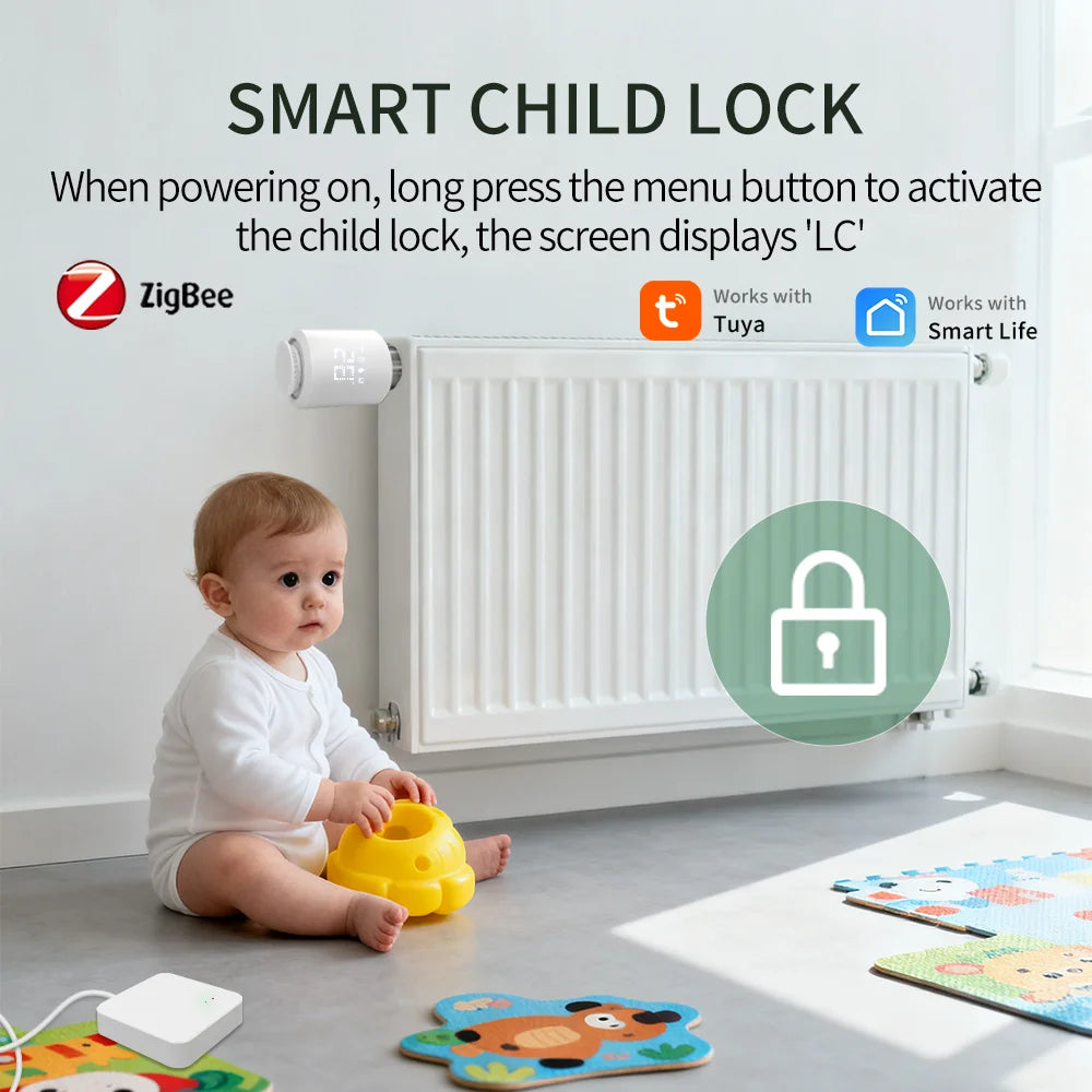 Tuya Smart ZigBee 3.0 TRV Radiator Actuator Valve Thermostatic Radiator Valve Temperature Controller Support Alexa Google Home
