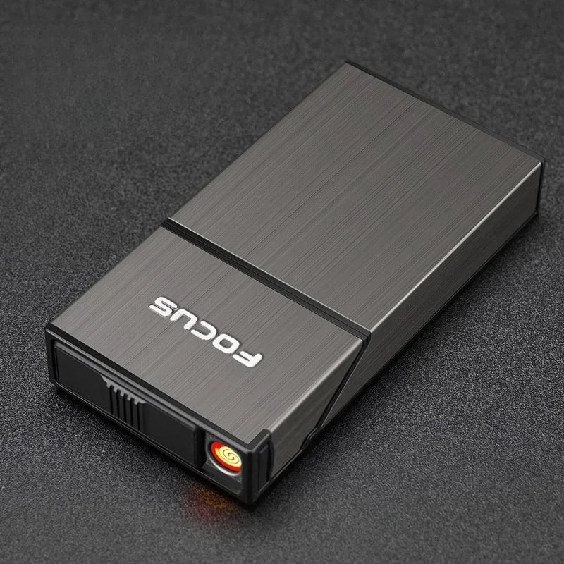 20 Étui à cigarettes de fin de paquet Rallume-cigare en fil de tungstène remplaçable Briquet USB Étanche Résistant à l'humidité Briquets électriques Fumer