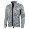 Autumn Winter Men's Zipper Knit Long Sleeves Thin Cashmere Fashion Top Sweater Coat