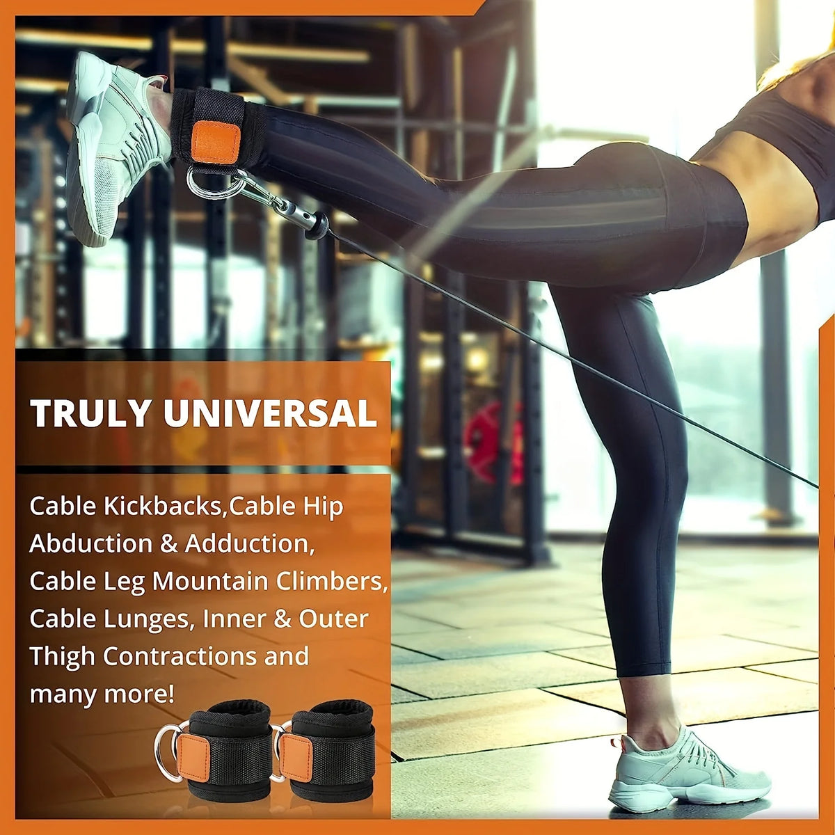 Universal Ankle Straps for Gym Cable and Leg Exercises
