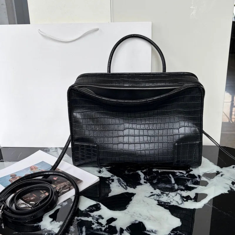 2026 Luxury Brand Design Women Shoulder Bags Top Quality Genuine Leather Women Handbags Fashion Street Style Bowling Bags Woman