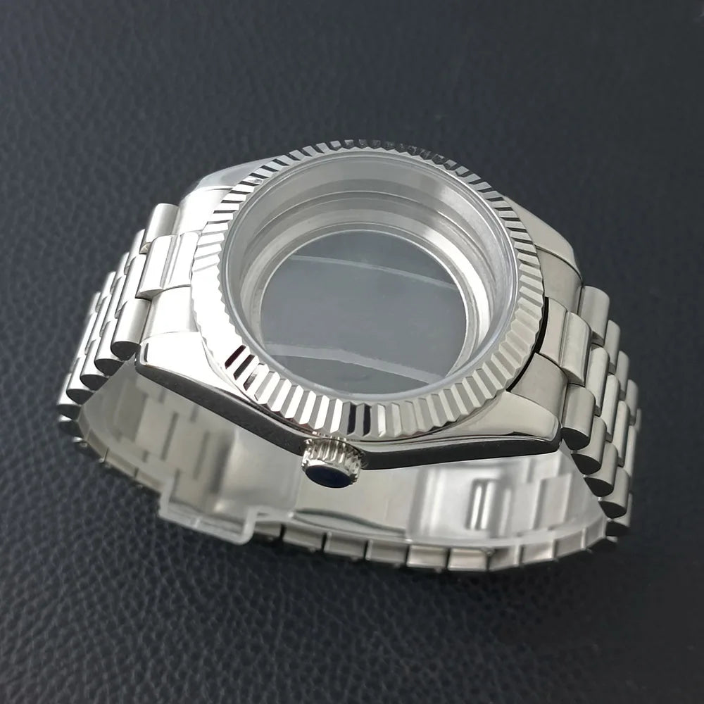 41mm 8285 Silver sapphire Glass High-Quality Popular Watch Accessory Case Suitable for Miyota 8285/8215 Movement, 31mm Dial