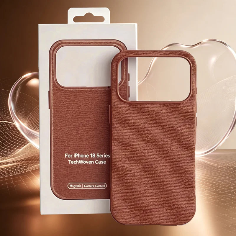 1:1 Original Replica Technology Woven Texture Phone Case For iPhone 18 Pro Max 17 16 15 14 Magnetic Charging Shockproof Cover