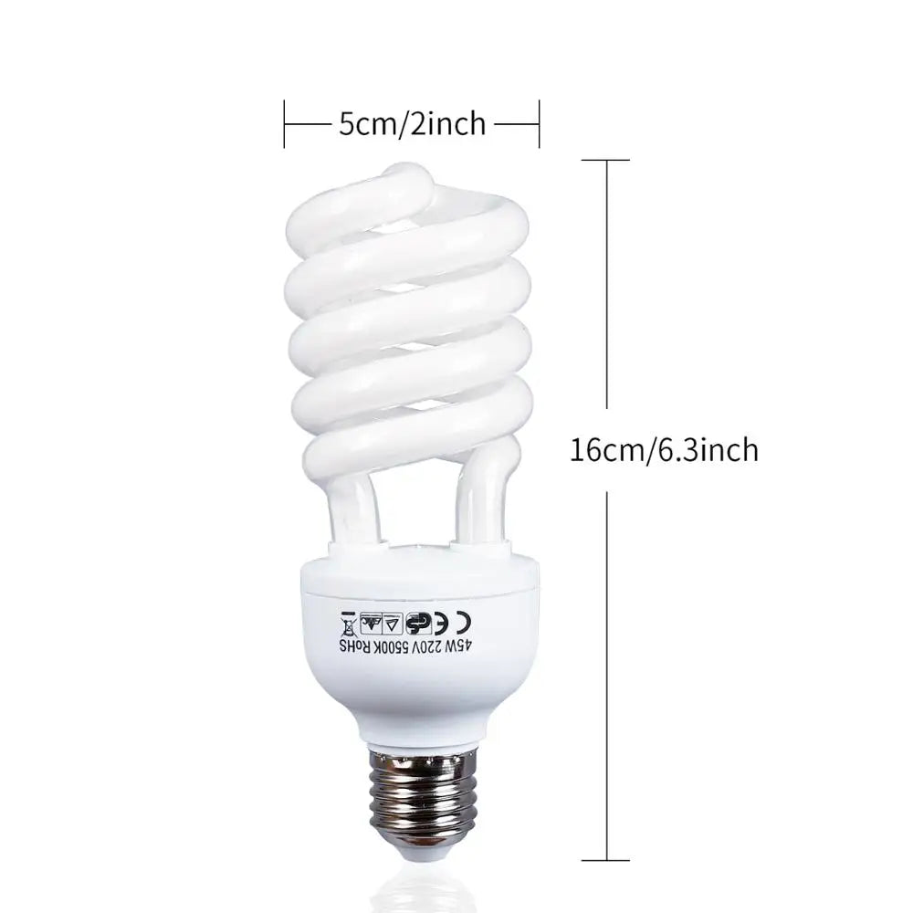 5500K Lumière du jour pour photographie 4 PIÈCES 45W Haute luminosité  Ampoules fluorescentes E27 pour studio photo vidéo