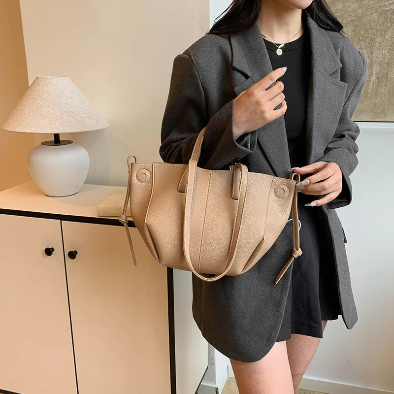 TRAVEASY Brand 2026 New Luxury Bags Designers Magnetic Closure Women's Bag PU Leather Large Capacity Tote Bag for Ladies