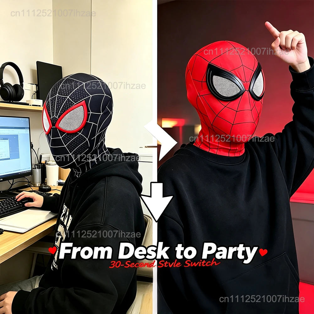 1/2 Stück Spiderman-Atemschutzmasken, hoch elastische Maske mit lustigen Spinnenaugen, für Erwachsene und Kinder, Cosplay, Party, Halloween-Kostümzubehör