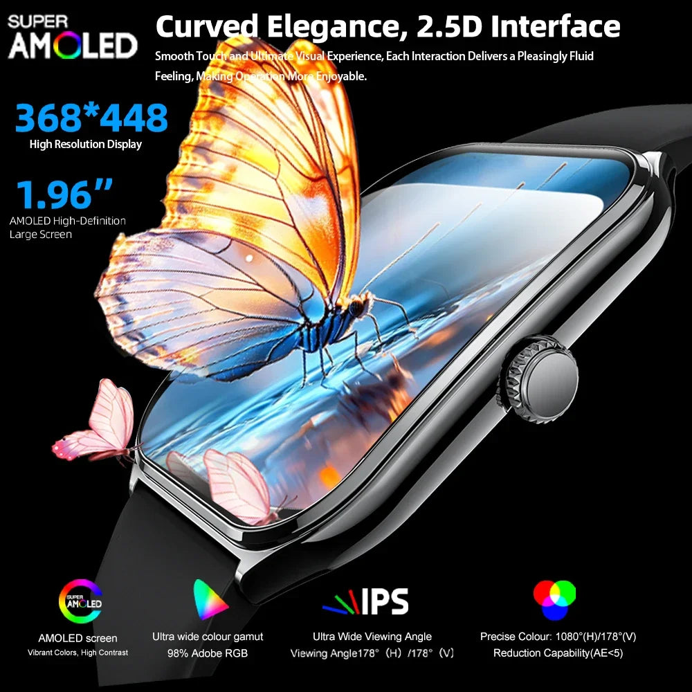 paazomu MT61 1.96″ AMOLED smartwatch with Bluetooth calls