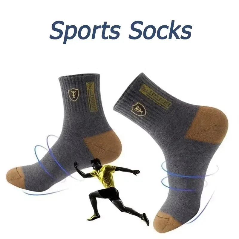 10 Paar atmungsaktive Sportsocken aus Baumwolle für Herren, Bambusfaser, für Herbst und Winter, schweißabsorbierend und geruchshemmend, Business-Socken