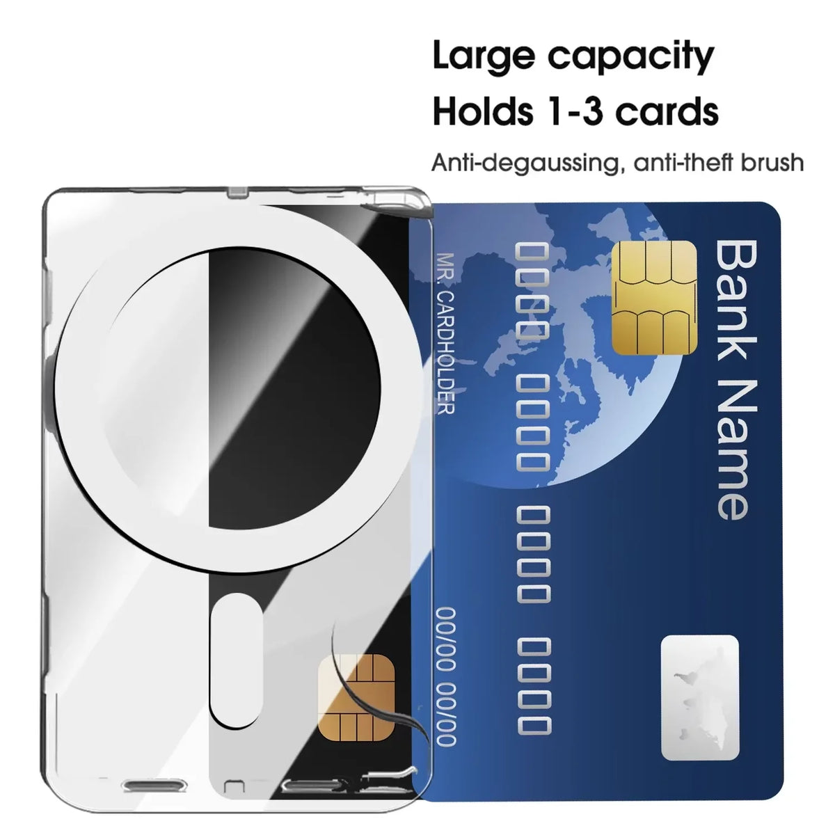 2026 Magnetic Clear PC Wallet Card Holder for iPhone 18 17 16 15 14 13 12 Pro Max Plus Mini Magsafe Case Cover Accessories