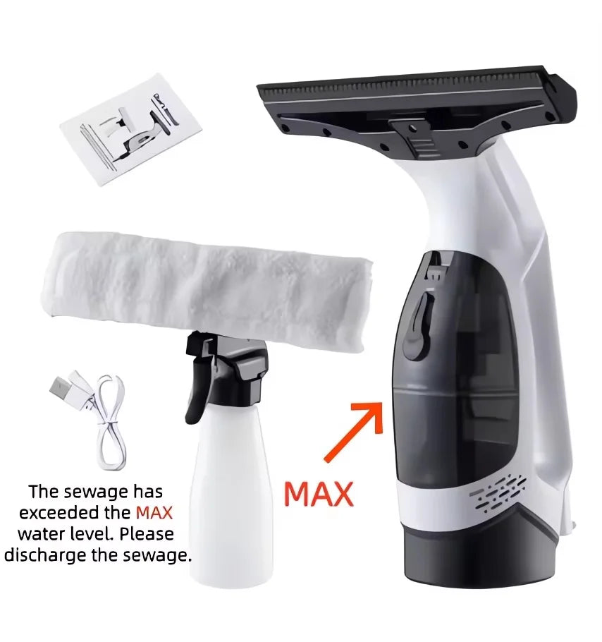 Nuovo piccolo lavavetri elettrico, pulitore per finestre portatile, forte assorbimento d'acqua, kit per la pulizia dei vetri efficiente e maneggevole