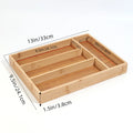 Bandejas organizadoras de cubiertos de bambú, estante de almacenamiento, organizador de cajones de cocina, elegante y ordenado, accesorios para el hogar