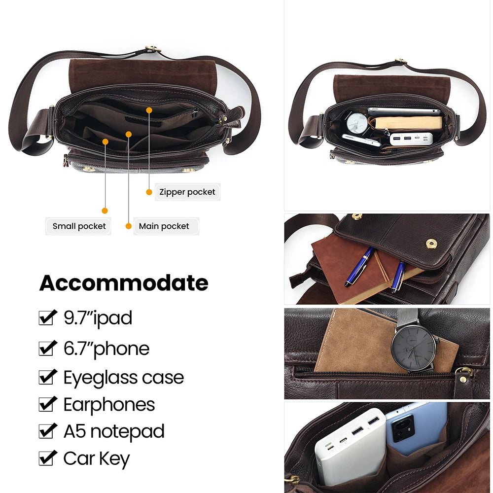 JOYIR Genuine Leather Messenger Shoulder Bag