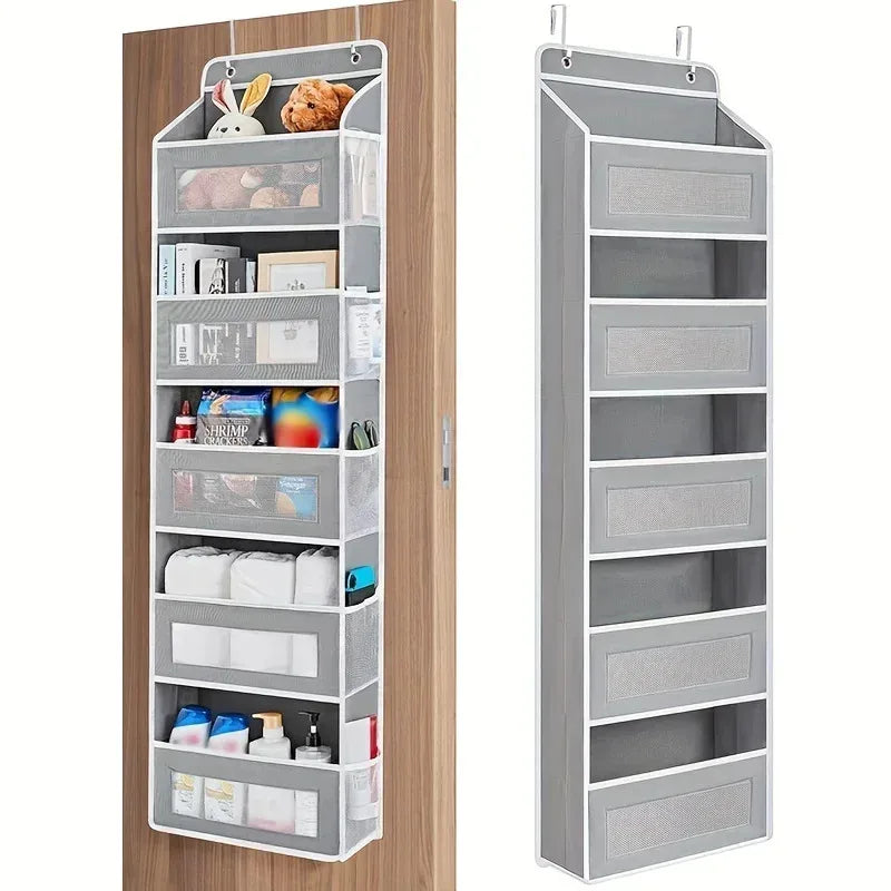 Upgraded 5-Shelf Hanging Storage Organizer for Behind the Door, Anti-Tip, with 5 Large-Capacity Pockets, Suitable for the Bedroom