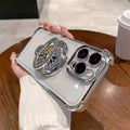 Luxury Magnetic 360 ° Rotating Bracket Phone Case For iPhone 18 17 16 15 14 13 12 11 Pro Max 16 Plus 17 Air Plating Clear Cover