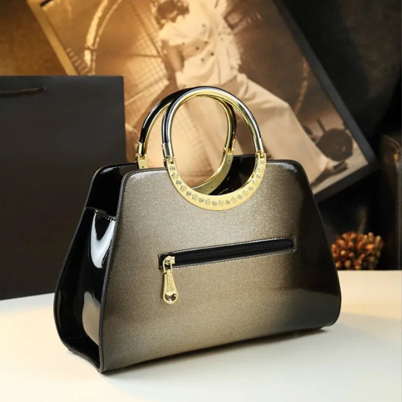 Light Luxury and Versatile Bag, 2026 New Fashion Patent Leather Flower-Patterned Elegant Women's Handbag