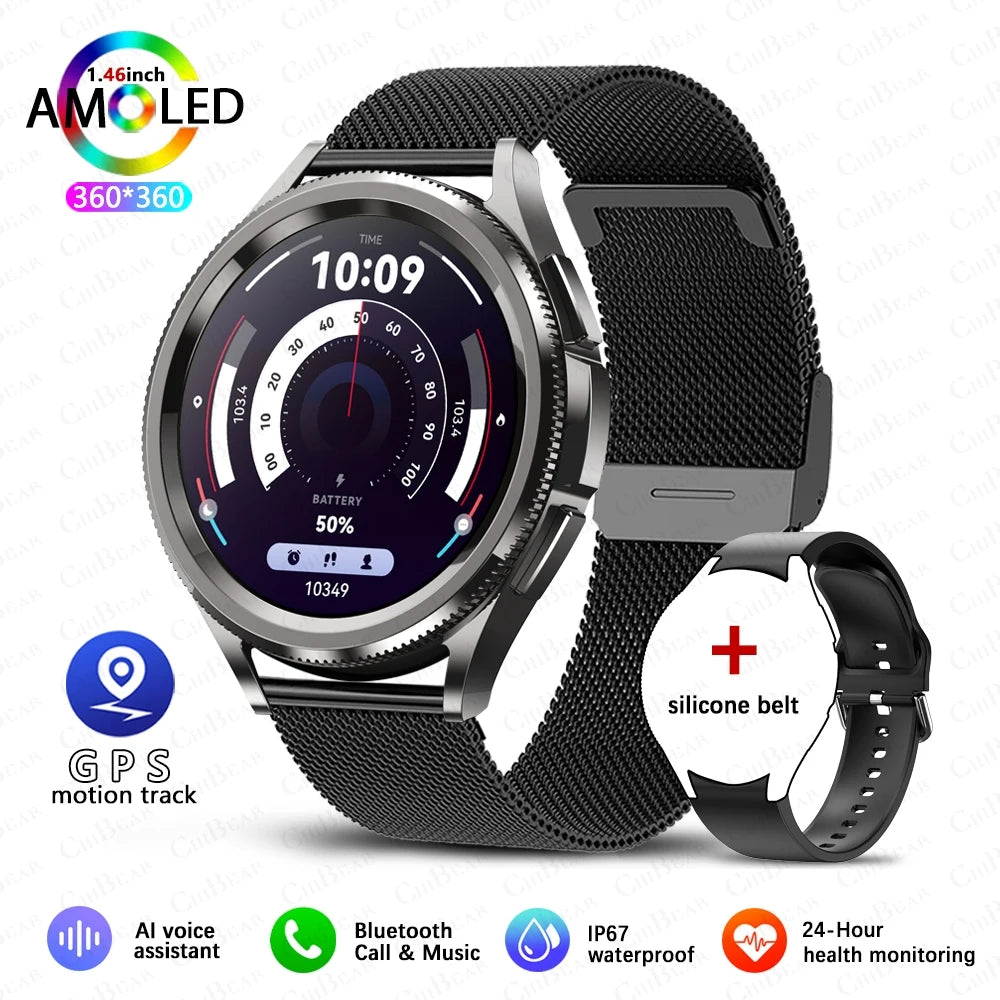 2026New Watch 6 Classic SmartWatch Women Fashion Bluetooth Call Voice Assistant Health Monitoring Android iOS Smart Watch Men