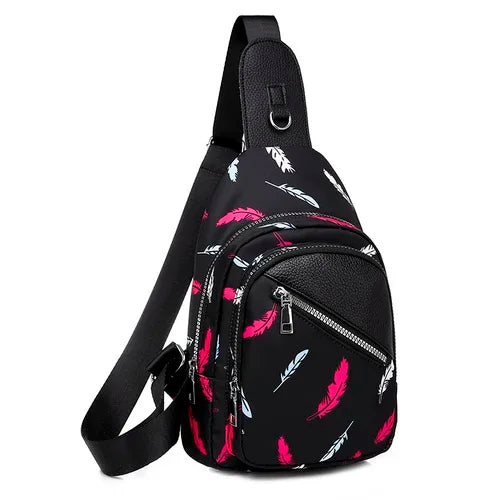 Trendy Ethnic Chest Bag for Women, Multiple Pockets, Large Capacity, Crossbody Bag for Coins, Mobile Phone, Cards, and Wallet