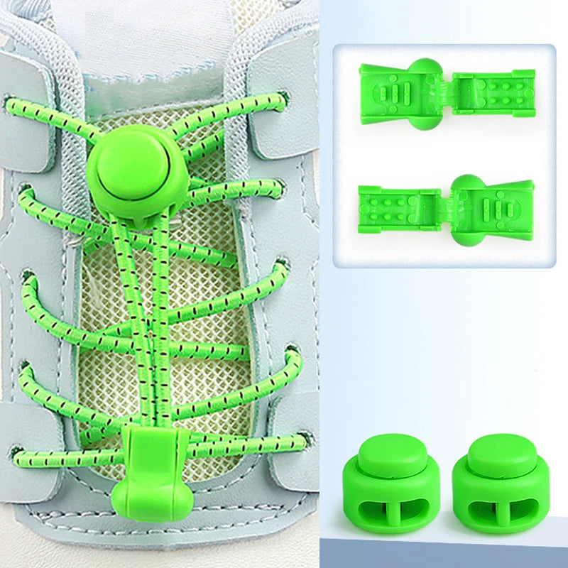 1 kit de lacets élastiques à bouton poussoir, extensibles et sans nœuds, pour chaussures de course, baskets et chaussures de sport, adultes et enfants