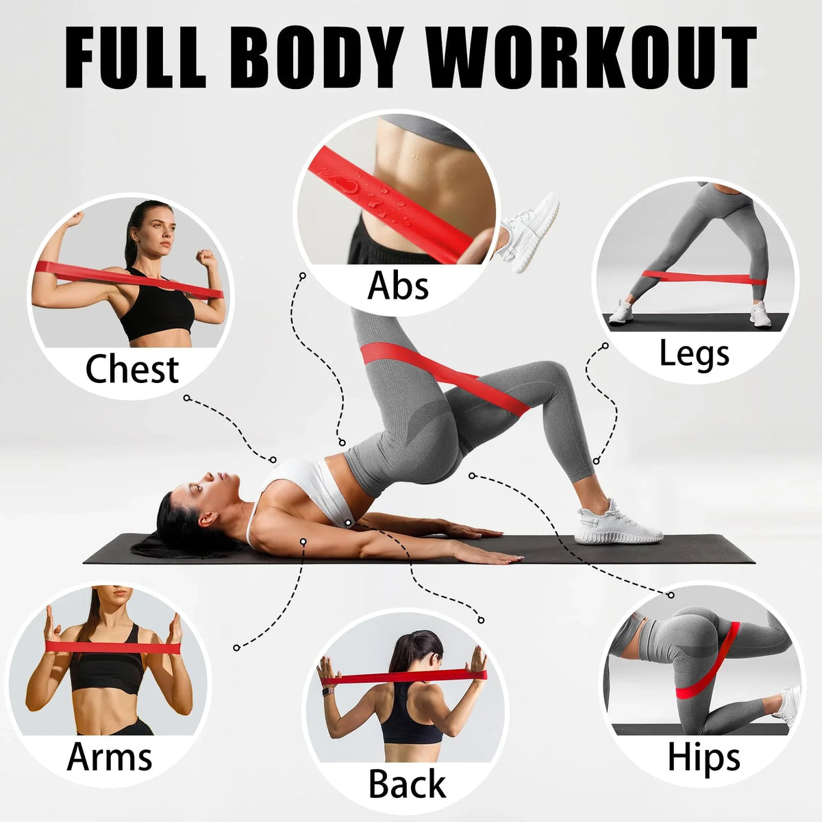 5-Level TPE Resistance Band Set for Yoga and Strength Training