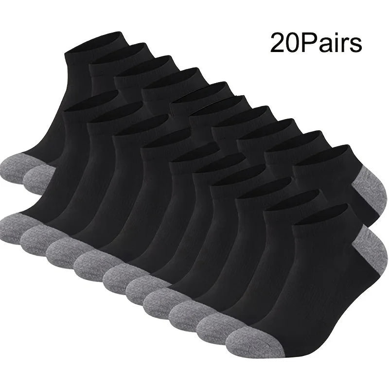 10/20/30 Paar Herren Colorblock-Füßlinge, modische, atmungsaktive, bequeme, niedrige Knöchelsocken, Herrensocken