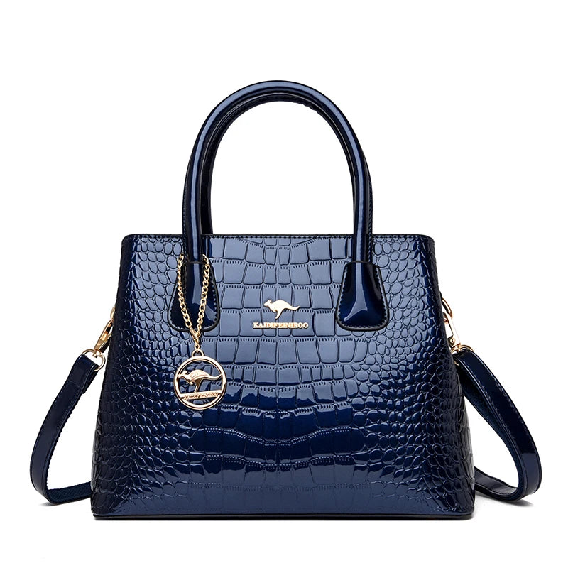 2026 Luxury Designer Handbag Brand Ladies Crocodile Patterned Patent Leather Tote Bag Crossbody Shoulder Bags For Women Bolsos