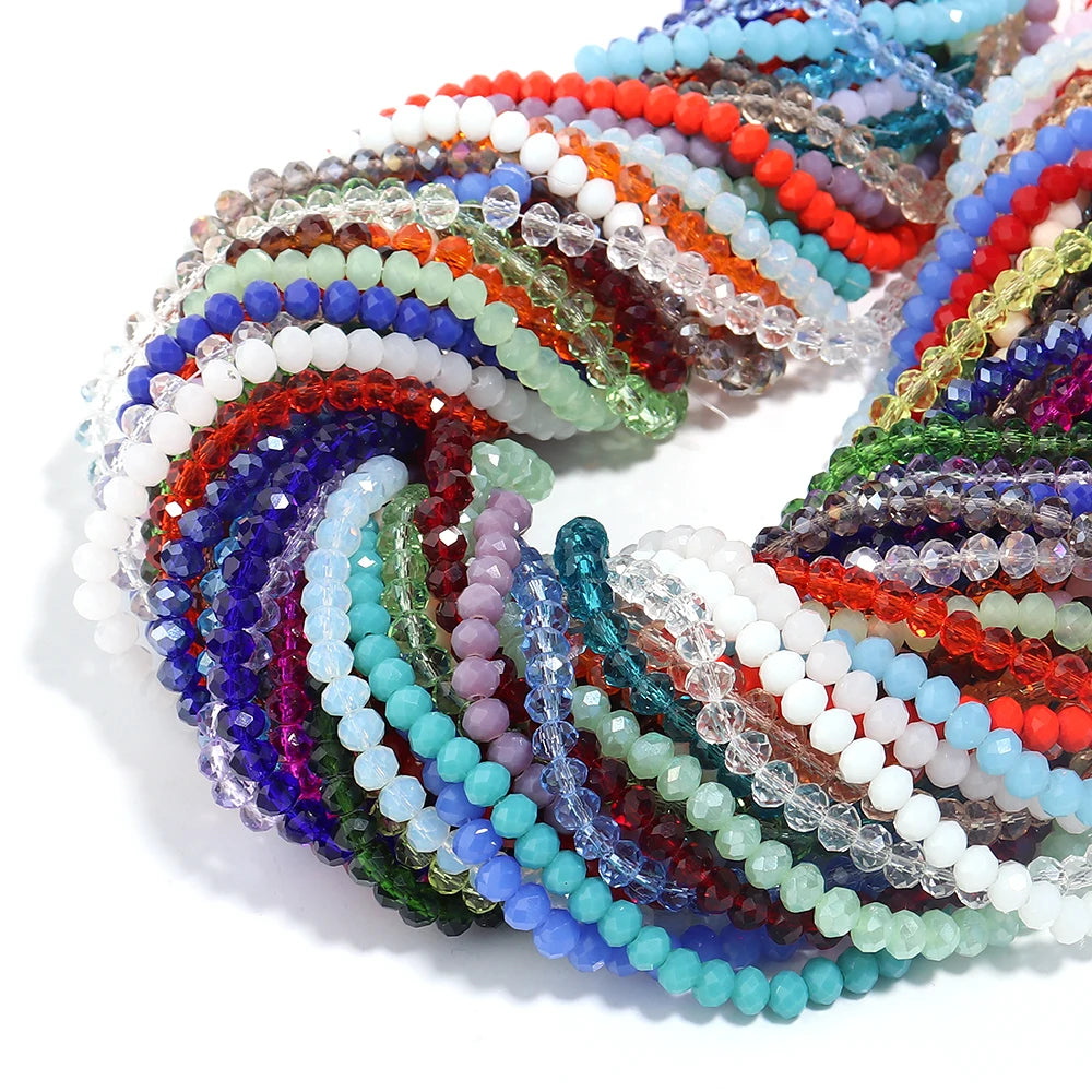 3/4/6/8/10mm farbige facettierte Kristallglasperlen lose Abstandshalterperlen für den Schmuckanfertigung DIY Armband Halskette Zubehör