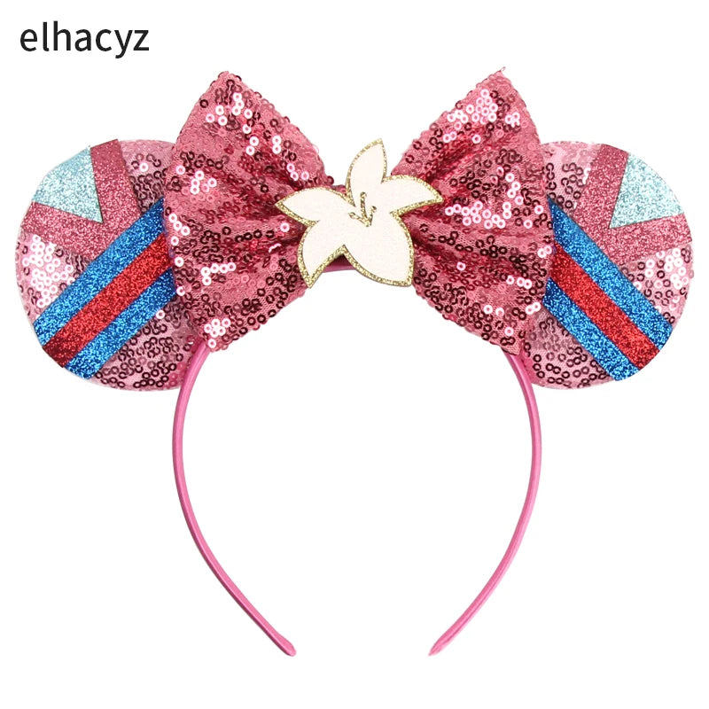 2026 New Style Sequin Ear Headband Sequin Bows Girl Adult Kids Halloween Party Cosplay Hair Accessories Princess Hairband