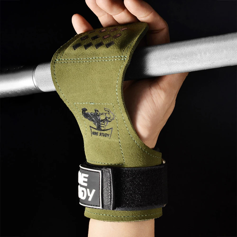 Leather Half-Finger Gym Gloves for Weightlifting and Cycling
