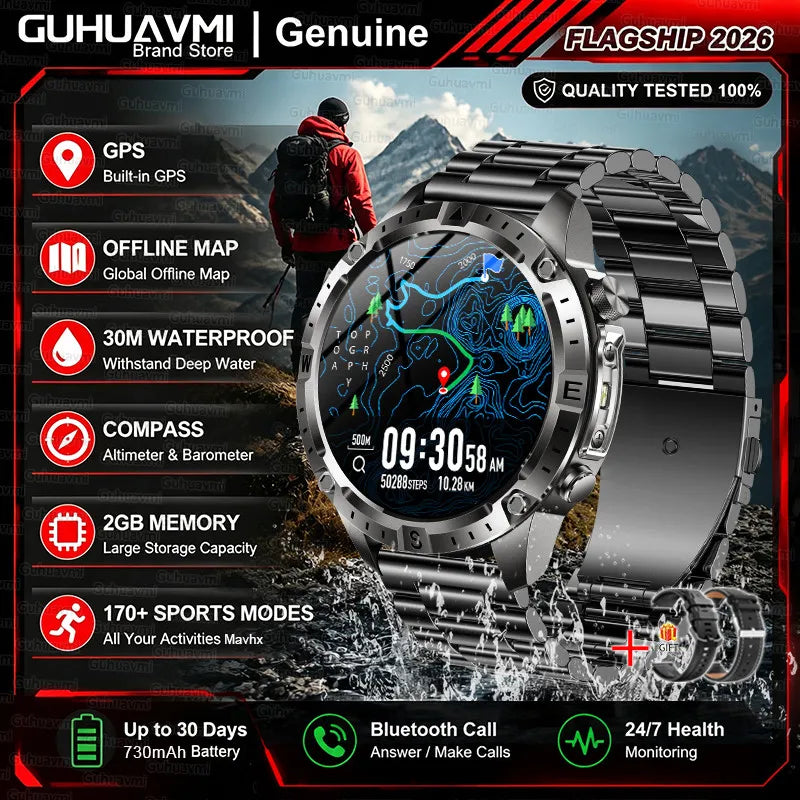 GPS Outdoor AMOLED Smartwatch with Offline Map Feature