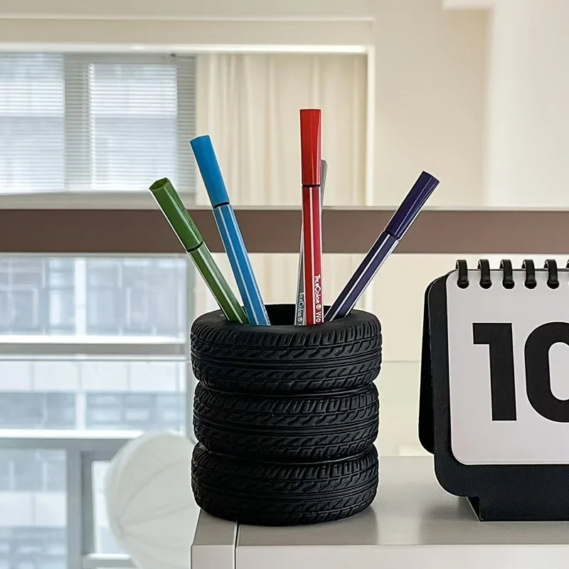 Tire-Shaped PVC Pen Holder
