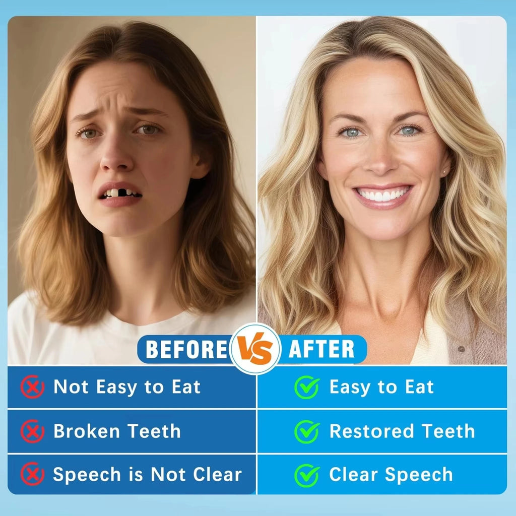 2026 New Handmade Natural Soft Silicone Dentures, Realistic Removable Comfort False Teeth for Daily Use by Middle-Aged and Elderly People