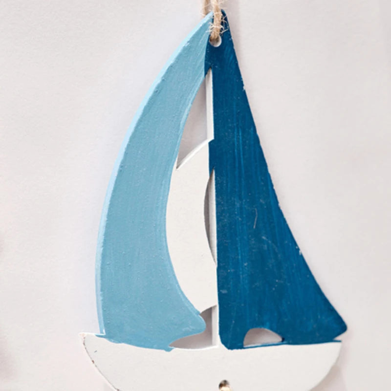 Mediterraner Stil Dekorationen Künstlerische Heimdekoration Kindergarten Wandbild Leuchtturm Segelboot Holzkunsthandwerk