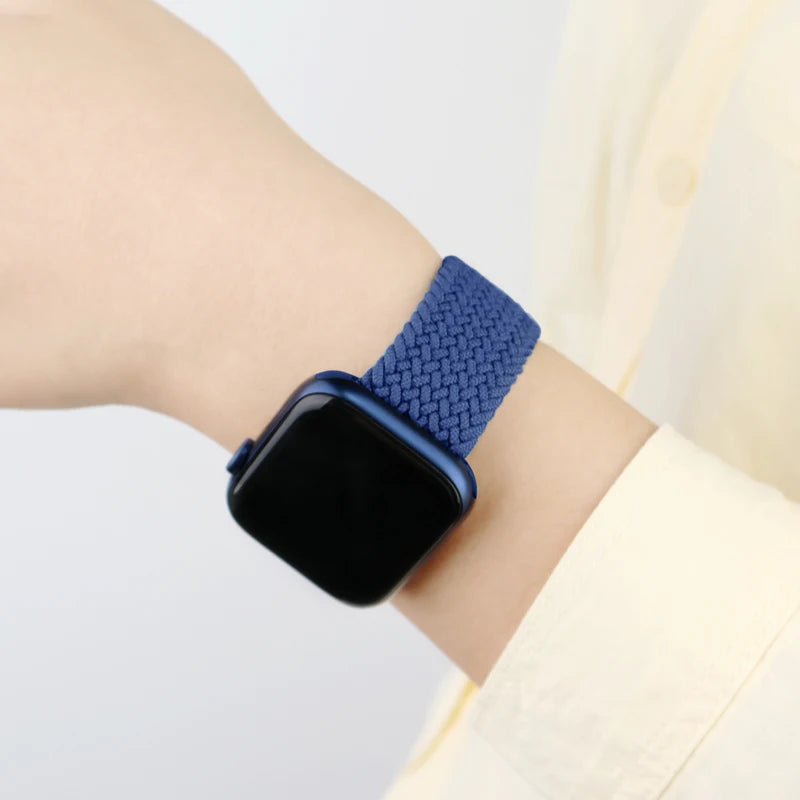 Braided Solo Loop Strap For Apple Watch Bands 46mm 44mm 40mm 45mm 41mm 42mm Correa Bracelet iWatch Series 12 11 10 9 SE 8 7 6 5