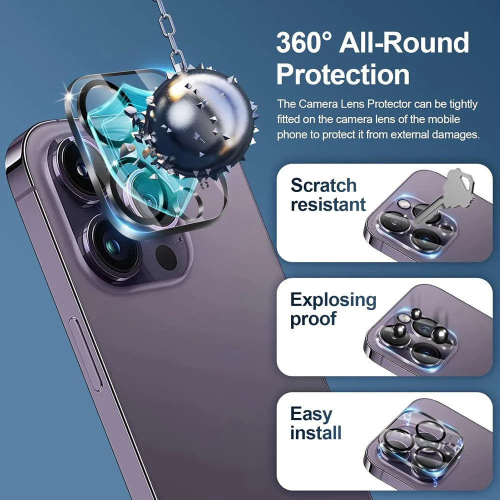Screen Protection For iPhone 16 15 17 18 14 13 12 11 Pro Max Tempered Glass iPhone 15 Pro Camera Lens Film iPhone 16 Plus 13 Min