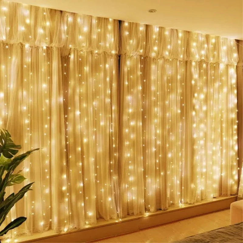 Rideau lumineux LED alimenté par USB avec télécommande, décoration de fêtes et de Noël pour la maison, mariage, anniversaire, lumières de chambre et de soirée