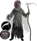 Costume de Faucheuse Sloosh Creations pour enfant, fille ou garçon, avec yeux rouges brillants, pour Halloween et la récolte des bonbons